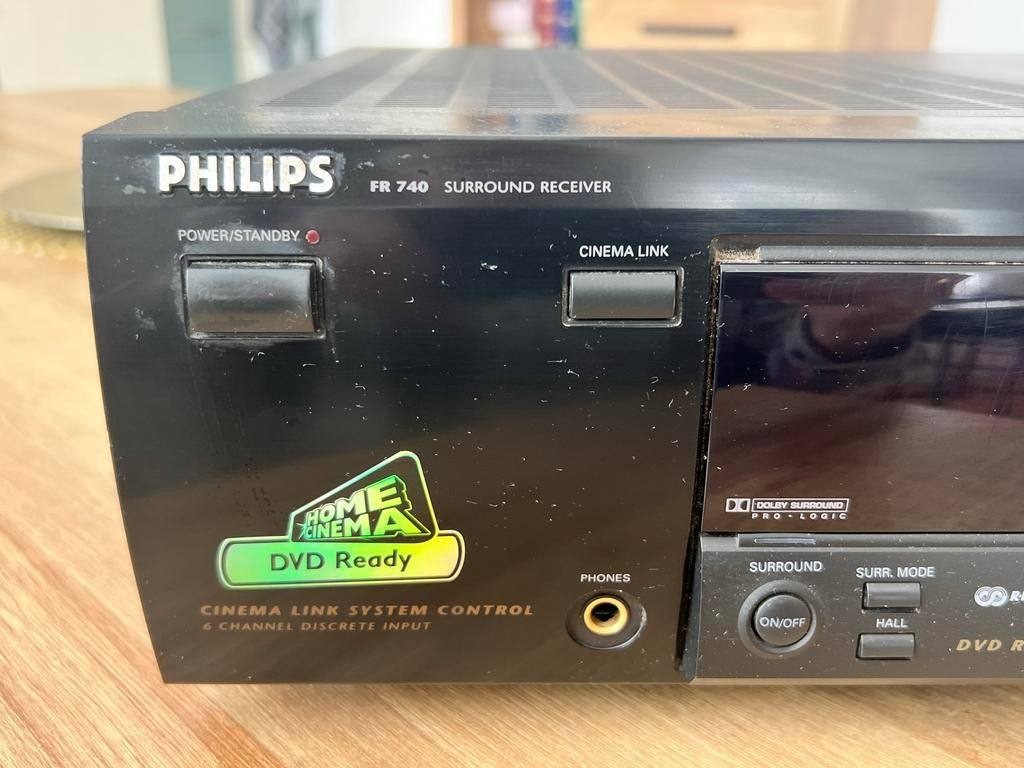 Philips FR 740 Surround Receiver, Audio, Tv en Foto, Ophalen of Verzenden, Gebruikt, Overige systemen, Minder dan 60 watt