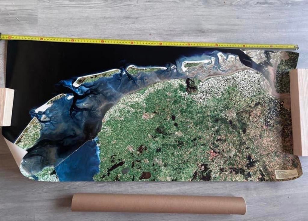 Grote satellietkaart Waddengebied - Wolters-Noordhoff, 2000 tot heden, Nieuw, Ophalen of Verzenden, Landkaart