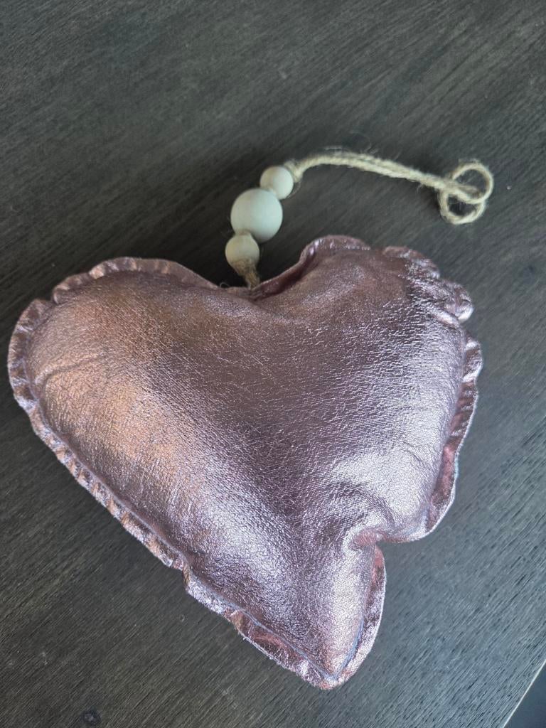 Decoratief hart van leer, rosé goud, Leer, Overige stijlen, Roze, Ophalen of Verzenden