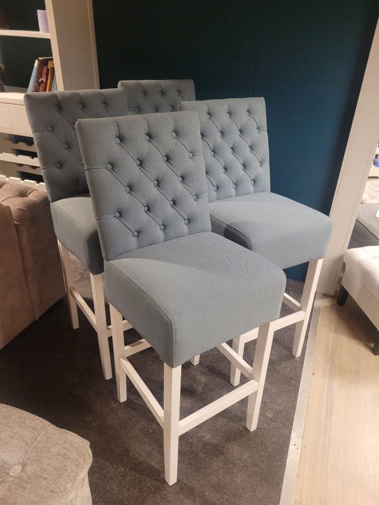 *OPRUIMING* 4 Barstoelen Gerard Blauw €936,- NU €749,- (16), 4 krukken, Ophalen of Verzenden, Nieuw, 60 tot 90 cm