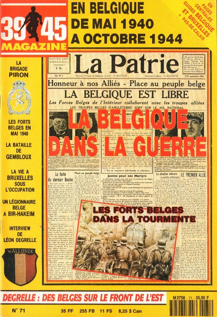 39 45 Magazine No 71, La Belgique dans la guerre, Verzenden, Voor 1940, Zo goed als nieuw, Landmacht