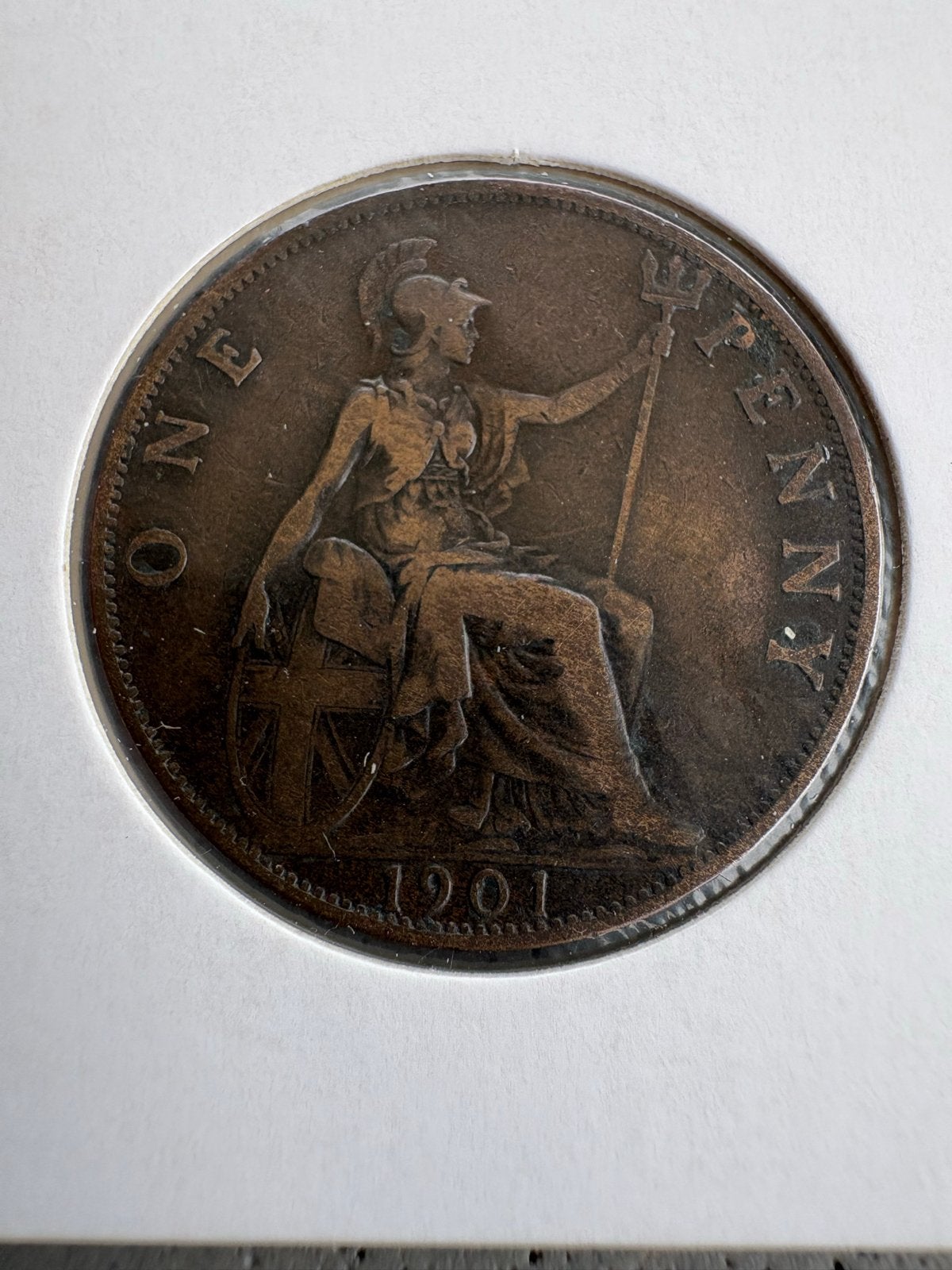 Britse One Penny munt 1901 - Koningin Victoria, Ophalen of Verzenden, Overige landen, Losse munt