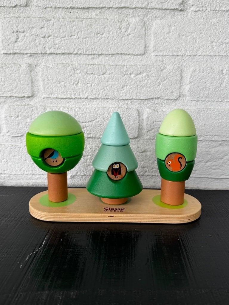 Classic World houten stapelspel Forest / bosdieren, Ophalen of Verzenden, Zo goed als nieuw, Overige typen