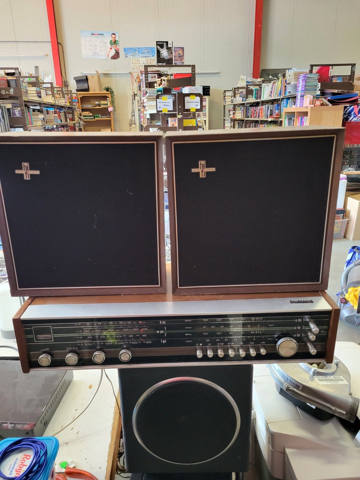 Vintage Philips Radio met Speakers - Jaren '70 Design, Ophalen of Verzenden, Gebruikt, Speakers, Philips