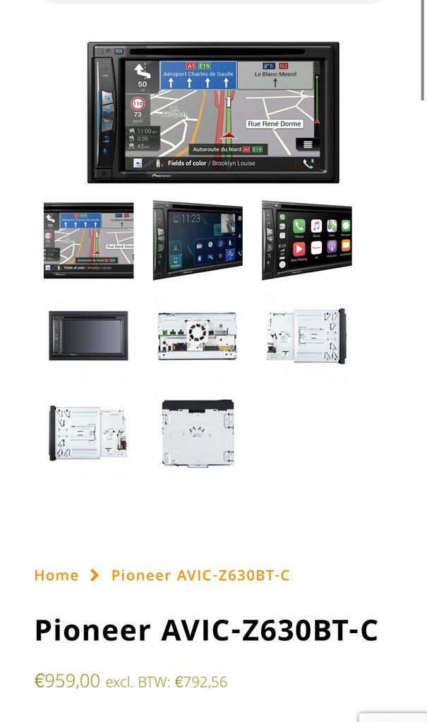 Pioneer AVIC-Z630BT-C Navigatiesysteem met Apple CarPlay, Ophalen of Verzenden, Nieuw