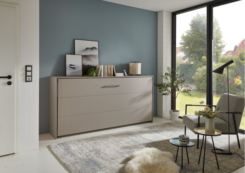 Juist opklapbed horizontaal - 90 x 200 - Taupe, Niet ingevuld, Niet ingevuld, Niet ingevuld