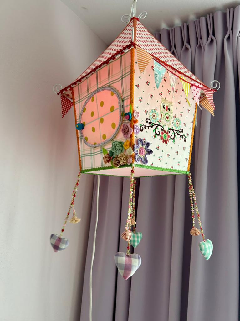 Kinderkamer lamp, vogelhuisje met vogeltje, Ophalen, Gebruikt