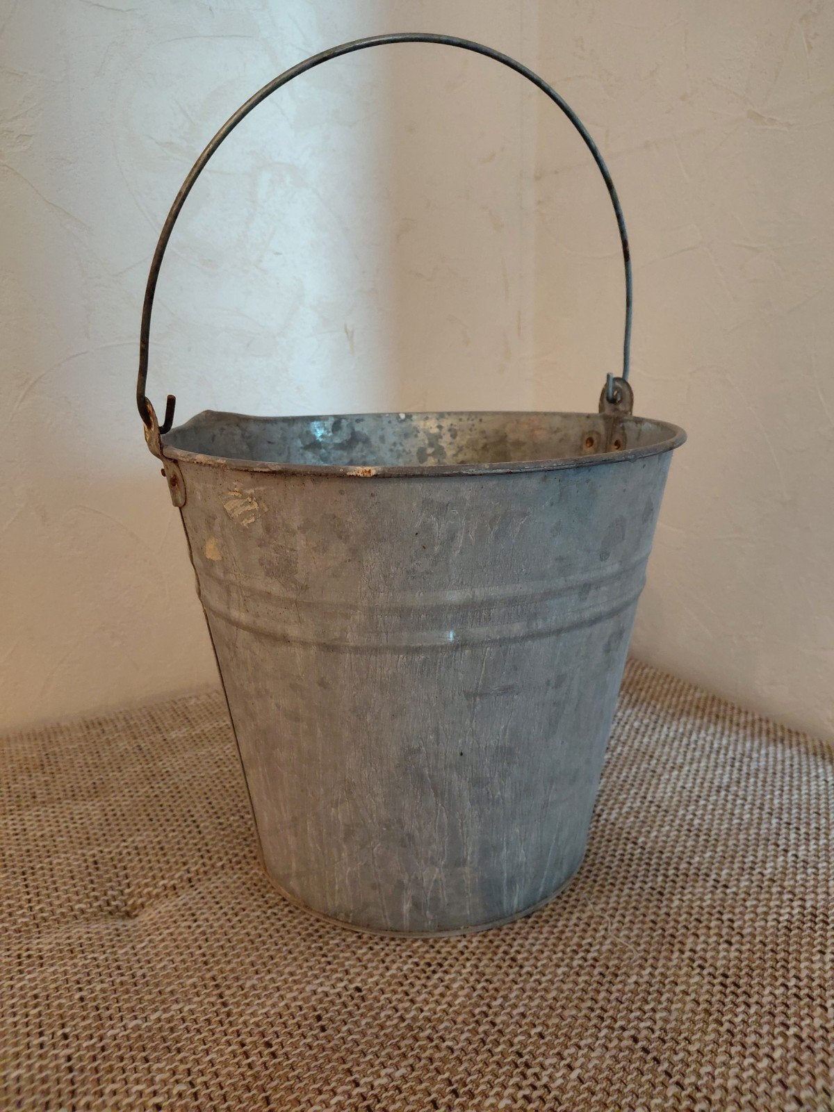 Vintage Zinken Emmer - 26 cm hoog, 20 cm doorsnee, Ophalen of Verzenden