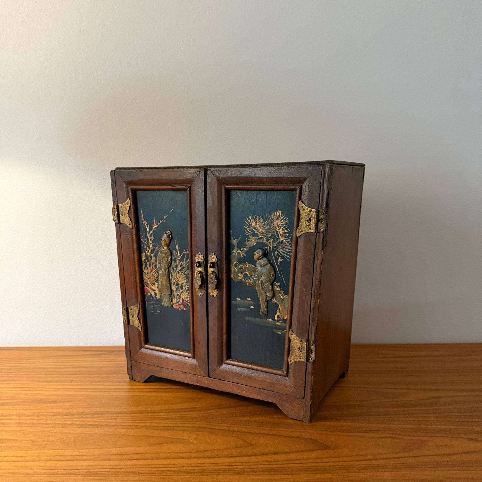 Aziatisch antiek kastje, sieraden kastje, Chinees, vintage, Ophalen of Verzenden