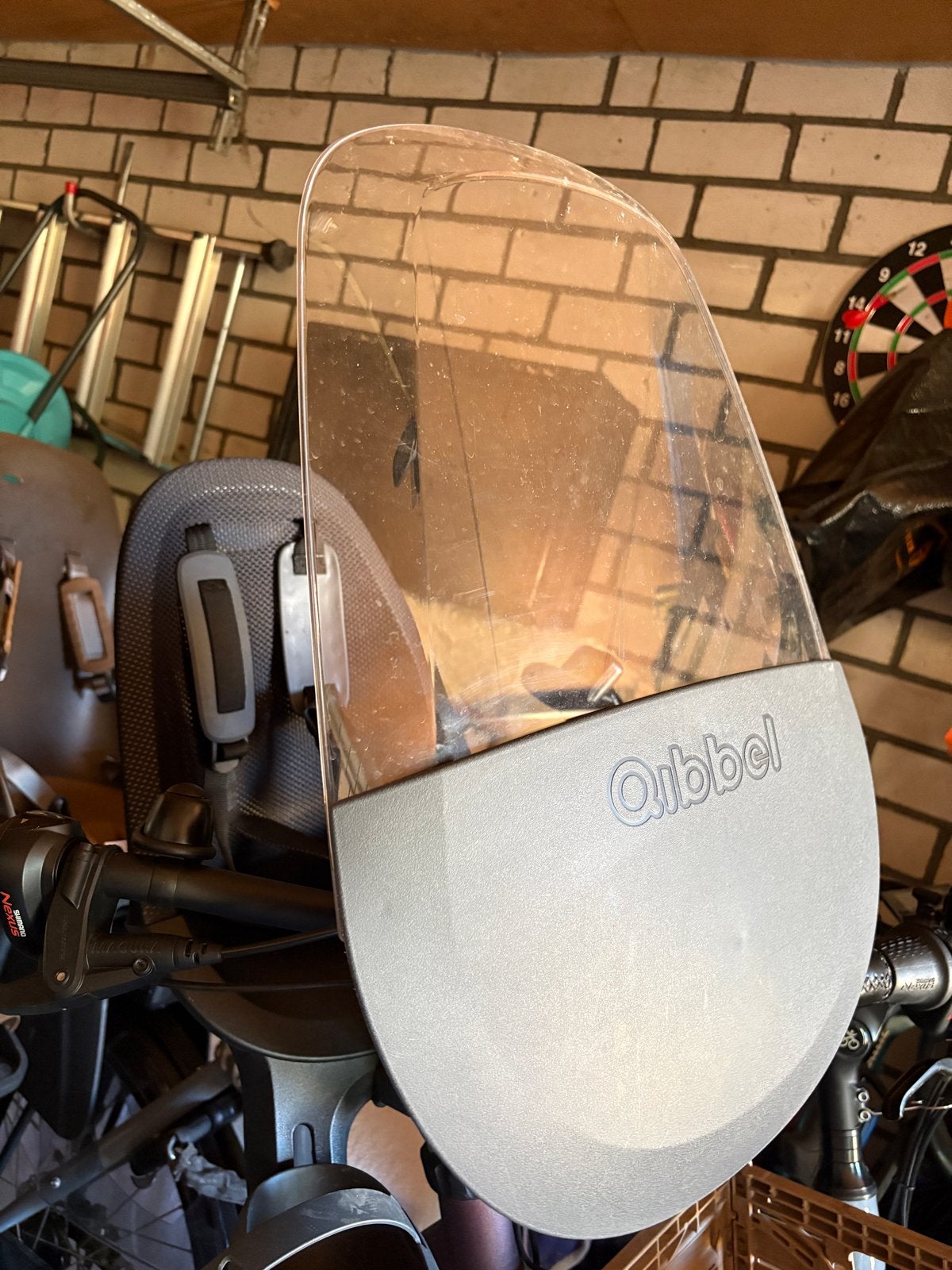 Qibbel Air Voorzitje Fiets met Windscherm, Ophalen, Voorzitje, 0 t/m 13 kg, Gebruikt