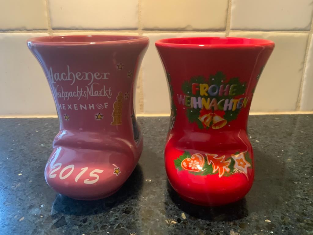 Set of 2 Christmas Market Boot Mugs, Ophalen of Verzenden