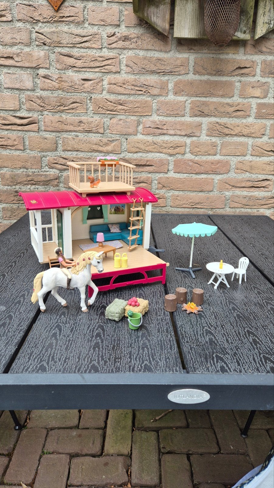 Schleich Paardenstal met accessoires en paard, Ophalen of Verzenden, Zo goed als nieuw, Jongen of Meisje
