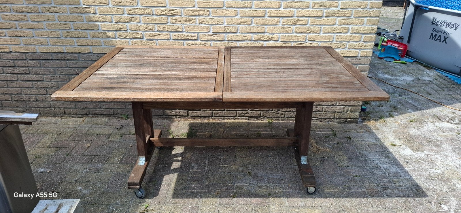 Hardhouten tuintafel, Ophalen, Gebruikt, Rechthoekig, Hout