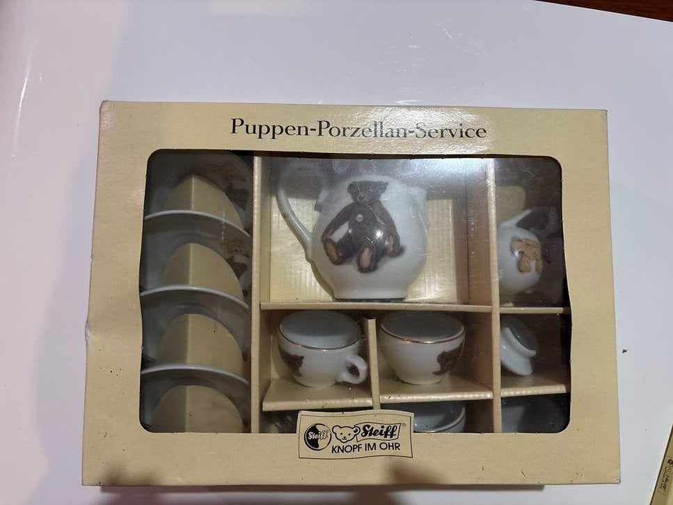 Steiff Poppen Servies - Porseleinen Thee Set, Ophalen of Verzenden, Zo goed als nieuw, Overige typen