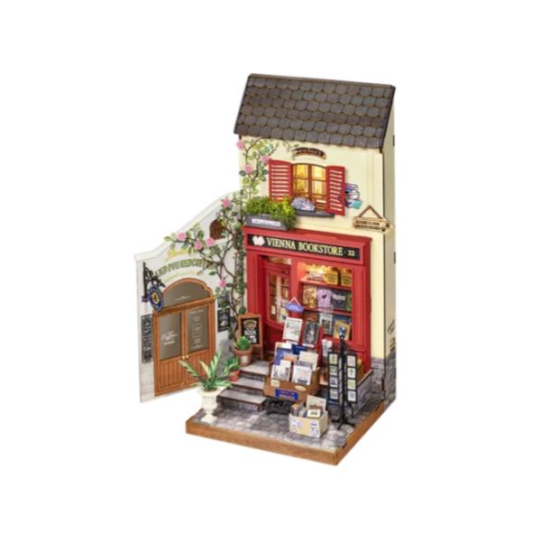 Robotime Vienna Bookstore DG183 Bouwpakket Nieuw, Groter dan 1:32, Nieuw, Ophalen of Verzenden, Robotime
