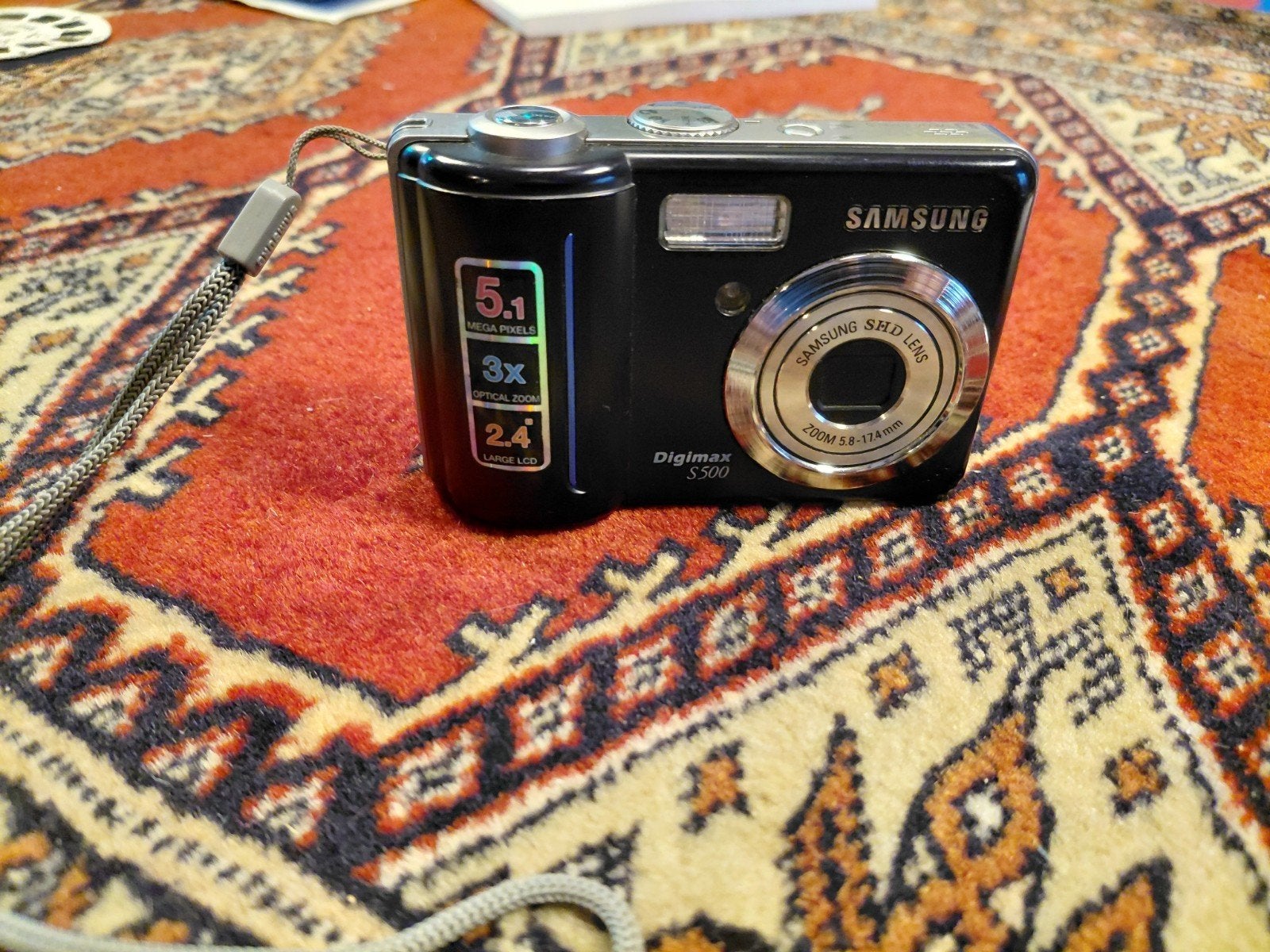 Samsung S 500 digitale camera met boekje en tasje, Gebruikt, Compact, Ophalen of Verzenden, Samsung
