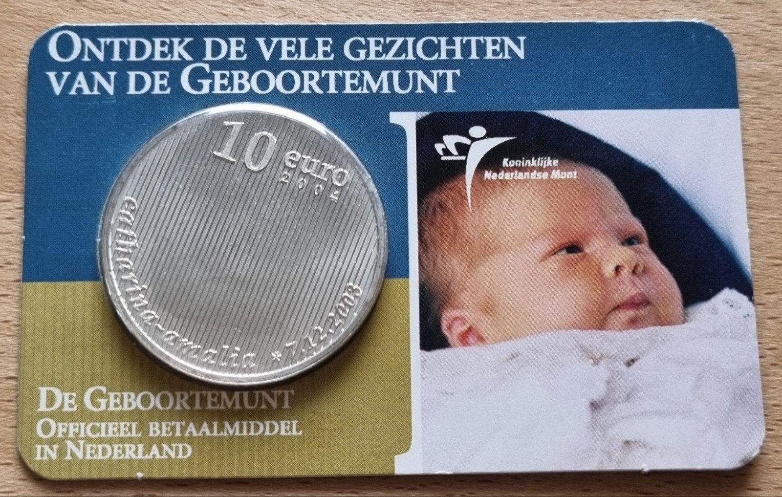 Coincard 10 Euro 2004 Geboortemunt, zeldzaam., Koningin Beatrix, Zilver, Euro's, Ophalen of Verzenden