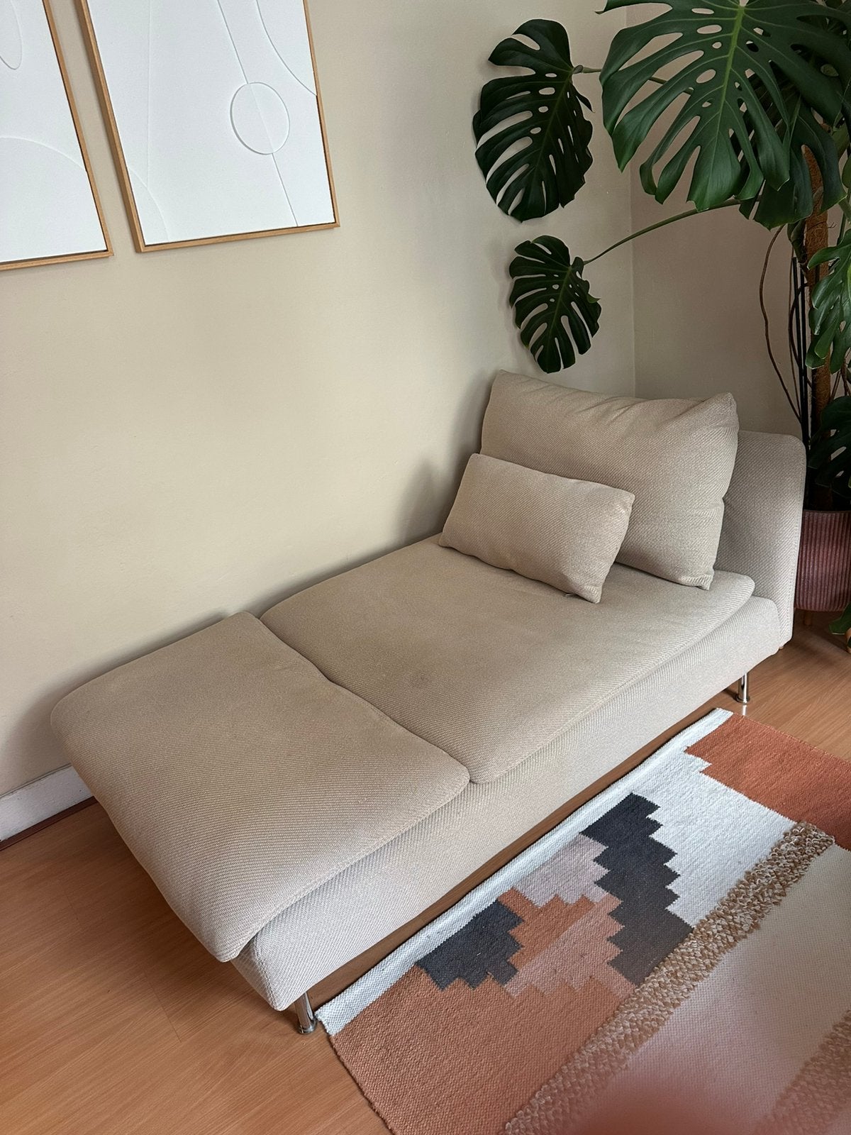 SÖDERHAMN Chaise longue beige van IKEA, Ophalen, Eenpersoons, Zo goed als nieuw, Minder dan 150 cm