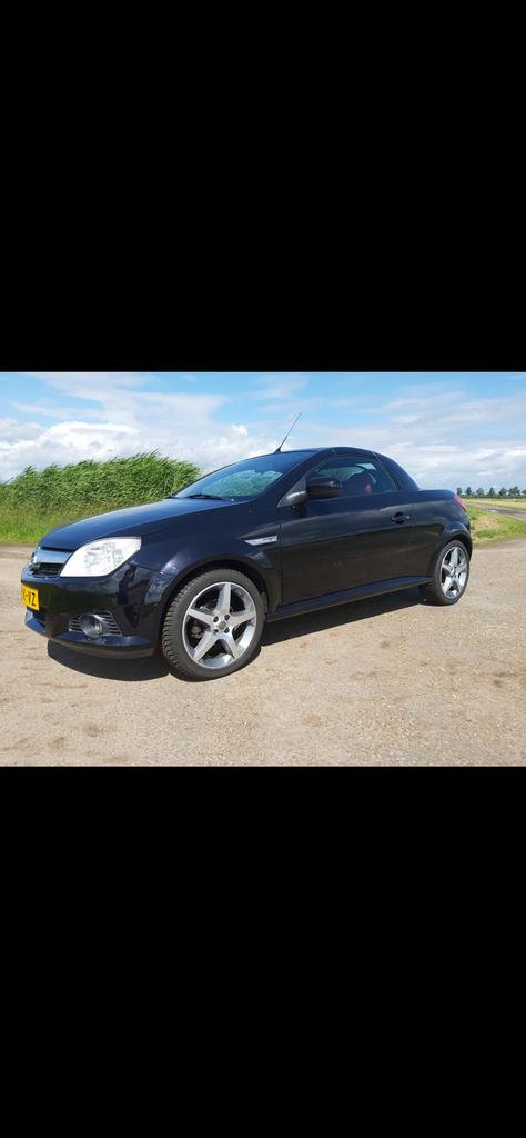 Opel Tigra 1.4 16V Twintop 2007 Zwart, Auto's, Opel, Voorwielaandrijving, USB, 4 cilinders, Cabriolet