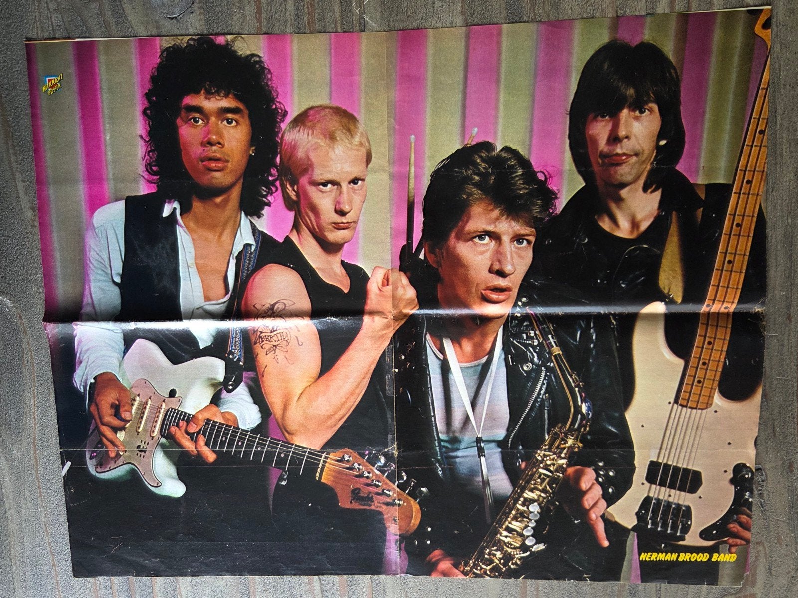 Vintage Herman Brood Band Poster, Ophalen of Verzenden, Zo goed als nieuw, A1 t/m A3, Muziek