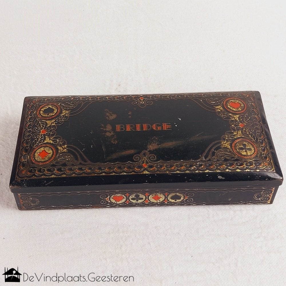Antiek bridge blik van Houten bonbons - Art Deco stijl, Ophalen of Verzenden, Zo goed als nieuw, Overige, Overige merken