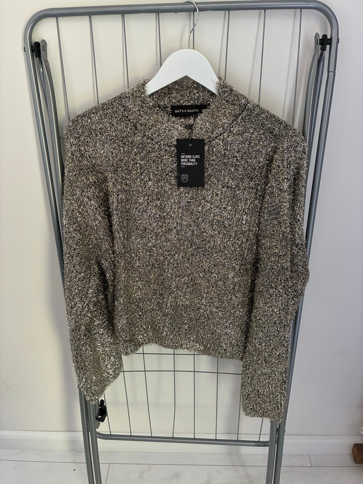 GUTS & GUSTO Gouden Glitter Trui M/L, Ophalen of Verzenden, Nieuw, Maat 38/40 (M), Goud