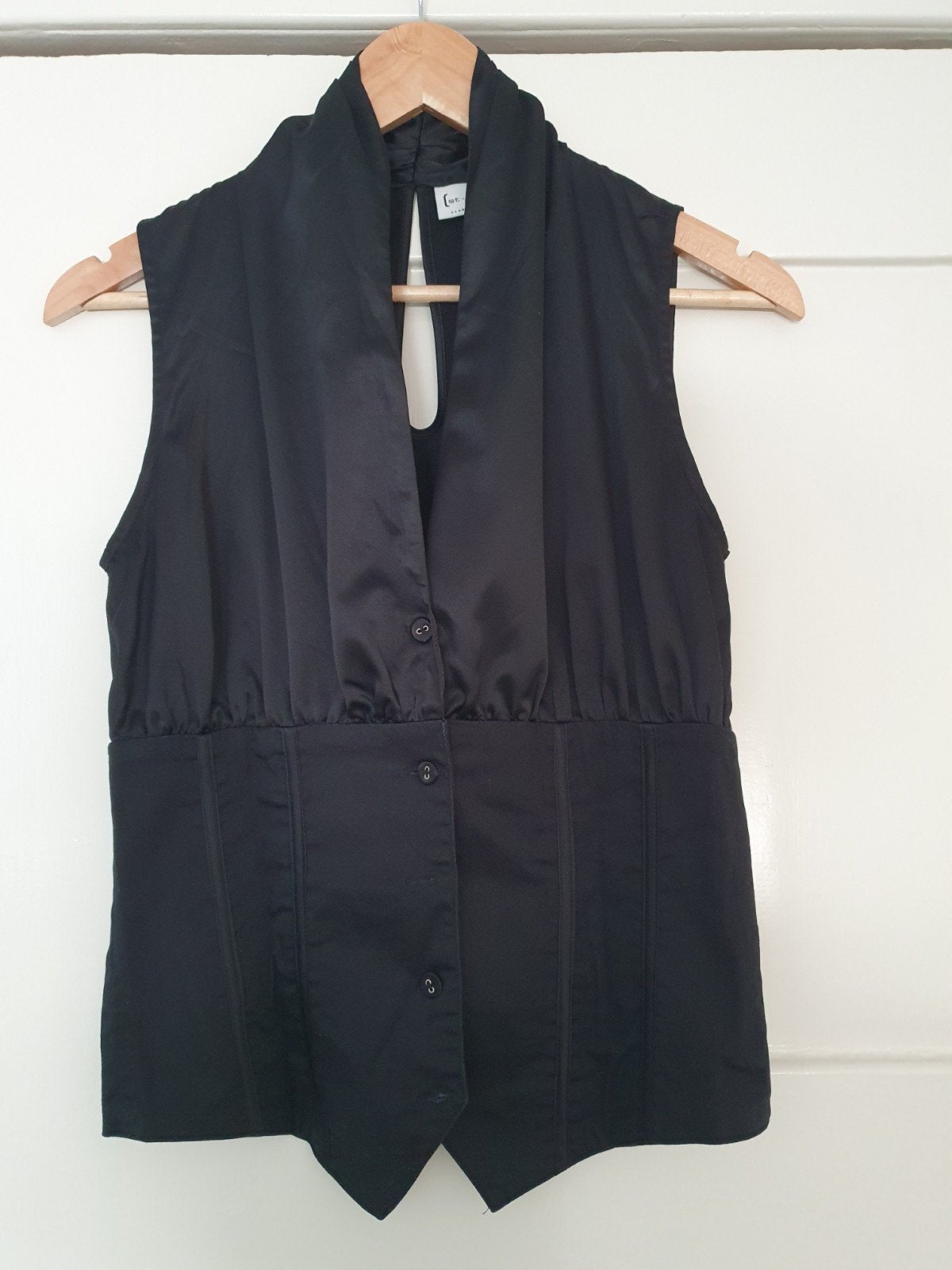 Zwarte gilet maat M van St. Martins, polyester/katoen, Ophalen of Verzenden, Gedragen, Zwart