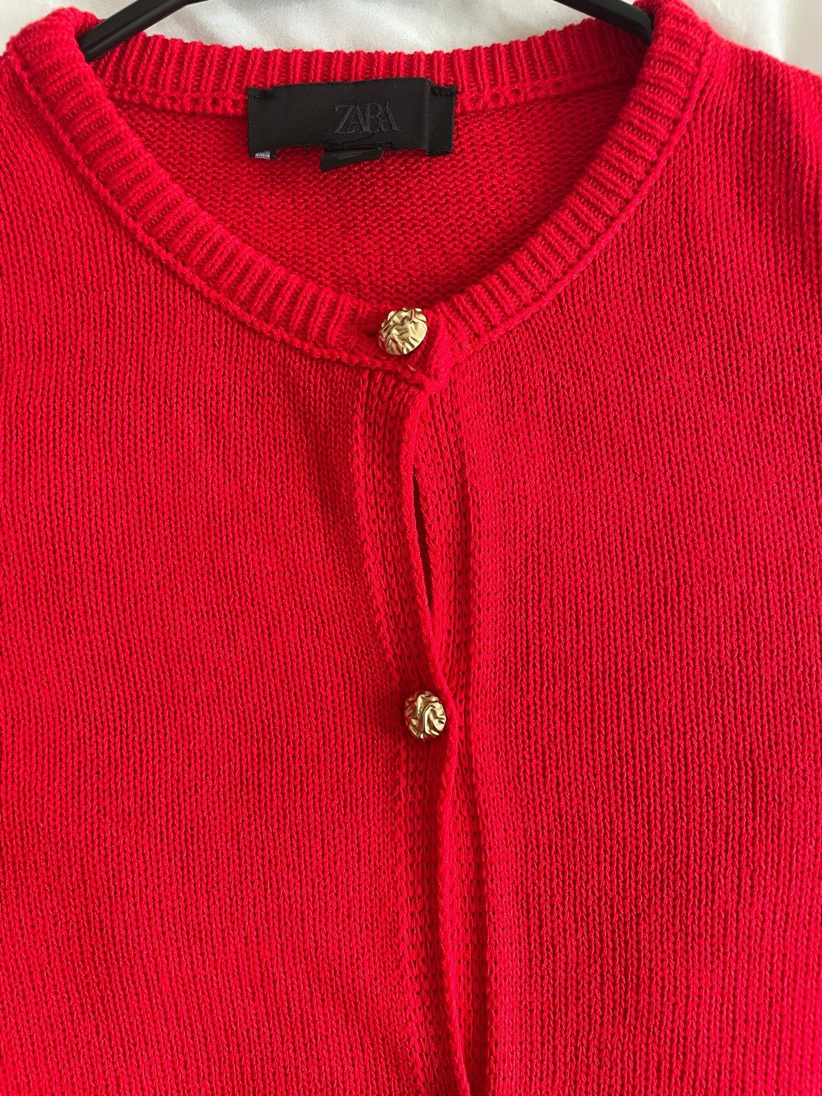 Elegante rode Zara cardigan met gouden knopen - Maat XL, Ophalen of Verzenden, Maat 46/48 (XL) of groter, Rood