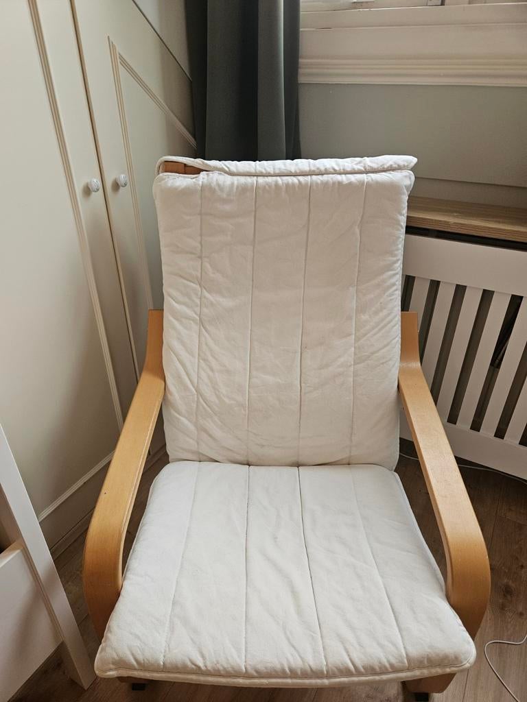 Ikea poang schommelstoel wit kussen, Ophalen, Gebruikt