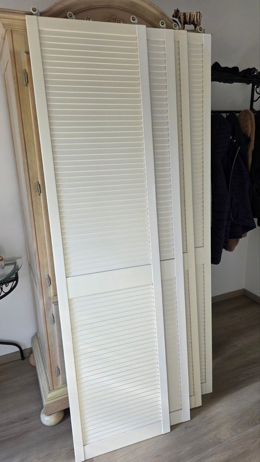 Witte vouwdeuren met lamellen, Ophalen, Gebruikt, 80 tot 100 cm, Binnendeur