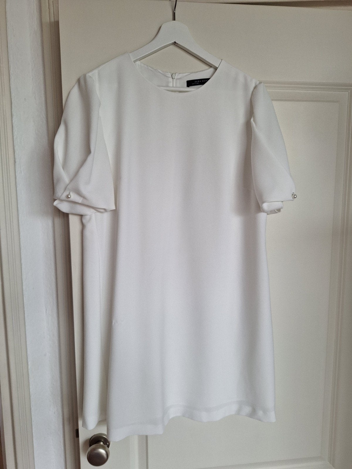 Witte gevoerde jurk Zara maat M, Maat 38/40 (M), Ophalen of Verzenden, Gedragen, Wit