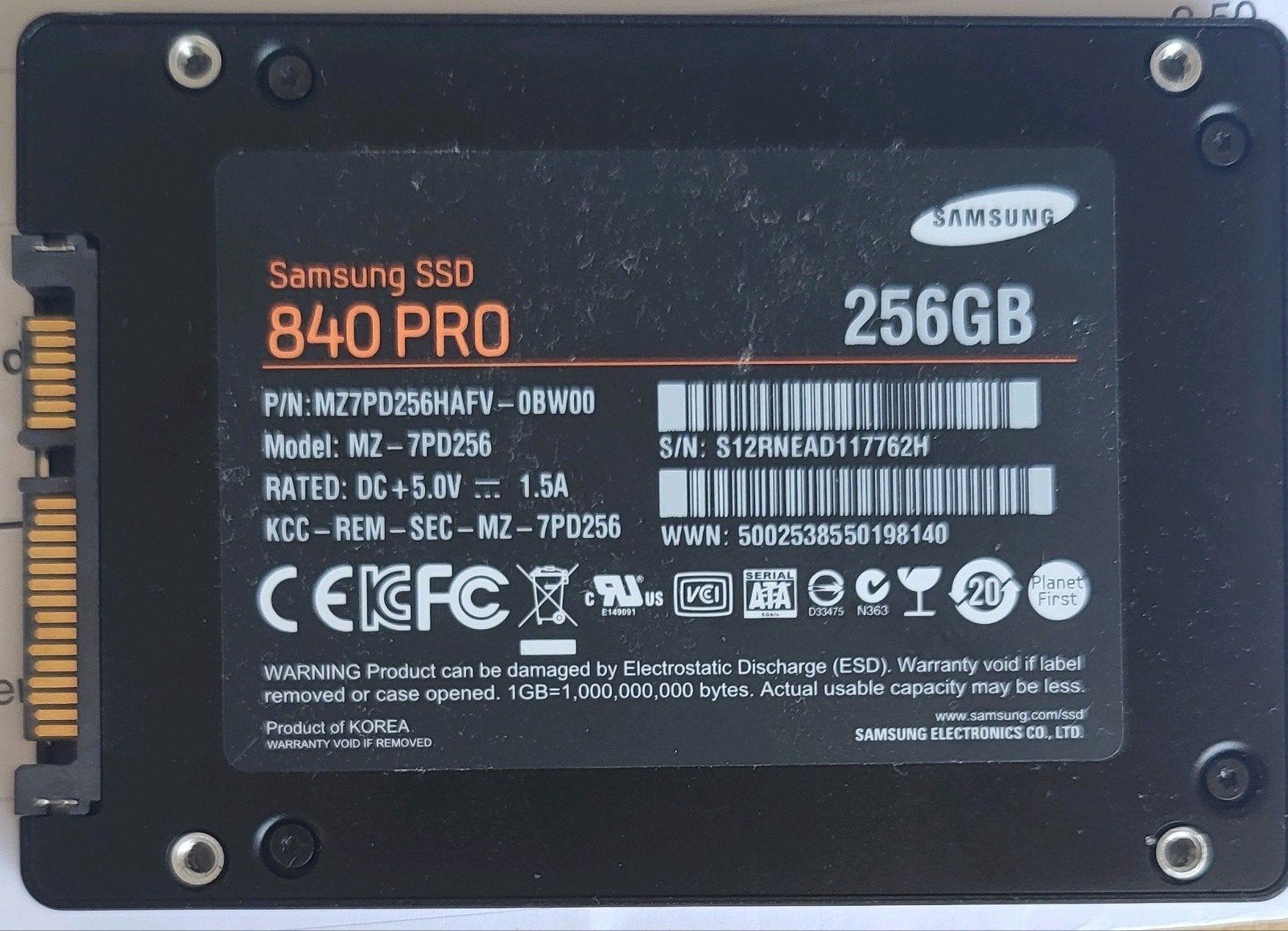 Samsung EVO 840 250GB SATA SSD, Intern, Gebruikt, Samsung SSD, Ophalen of Verzenden
