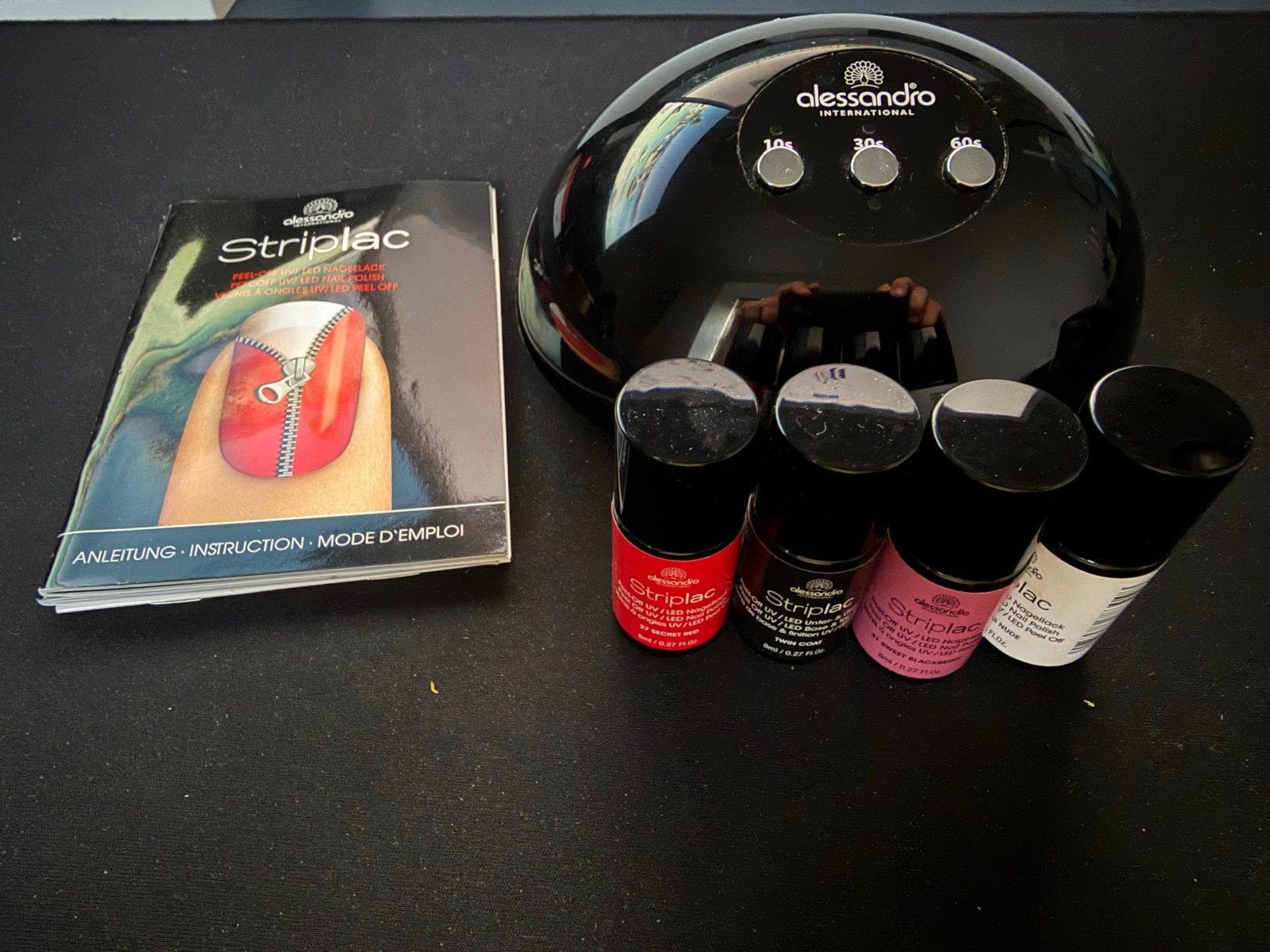 Alessandro Striplac set met UV/LED lamp en nagellakken, Ophalen of Verzenden, Gebruikt, Overige typen