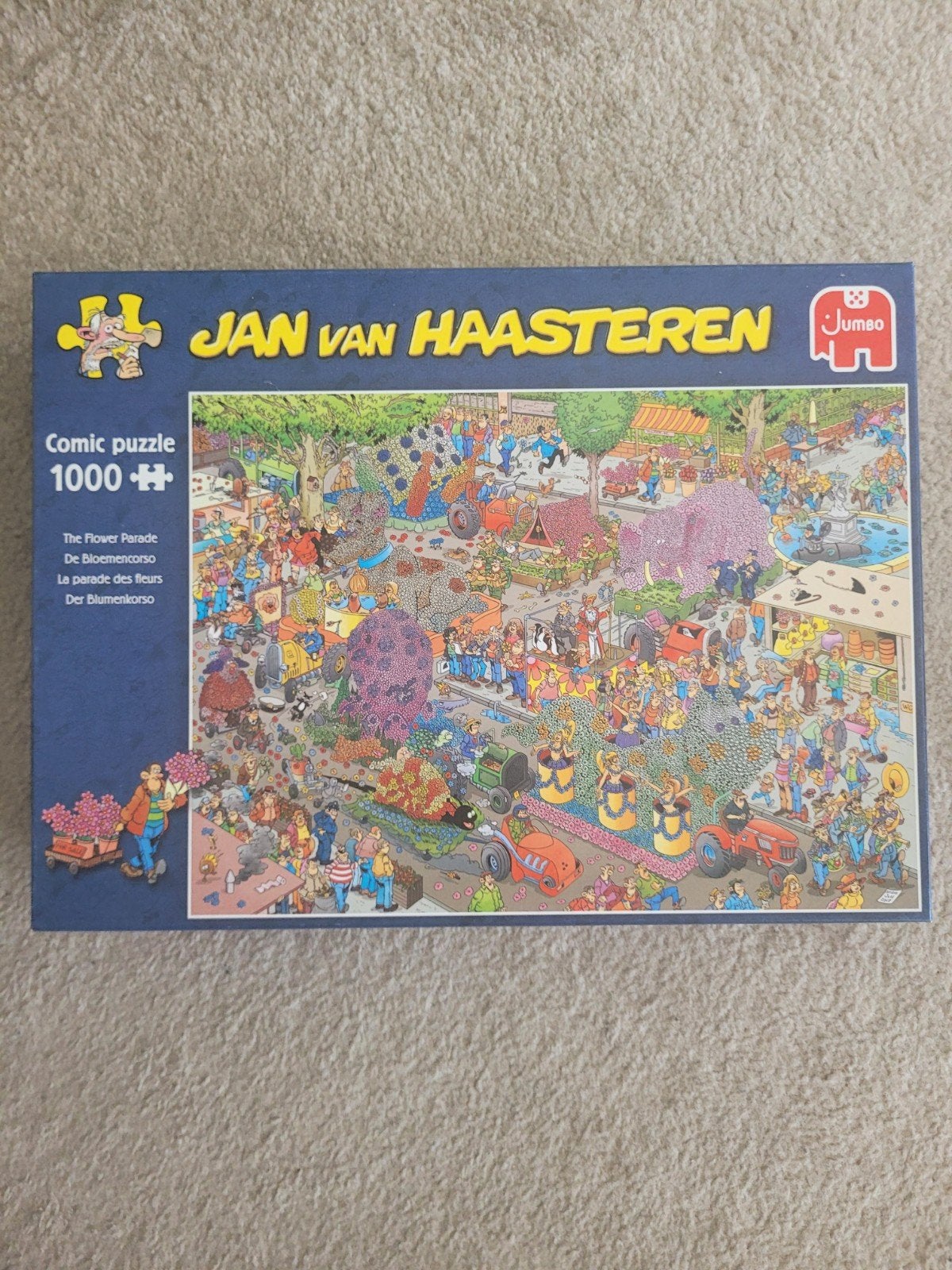 Jan van Haasteren De Bloemencorso 1000 stukjes, Ophalen of Verzenden, 500 t/m 1500 stukjes, Gebruikt, Legpuzzel