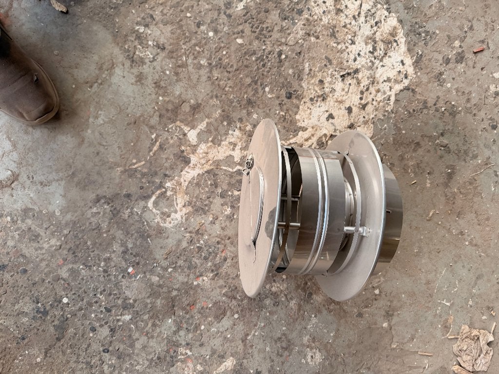 RVS trekkende schoorsteenkap tbv RVS Dubbelwandig 150mm, Huis en Inrichting, Ophalen, Nieuw, Overige brandstoffen, Overige soorten