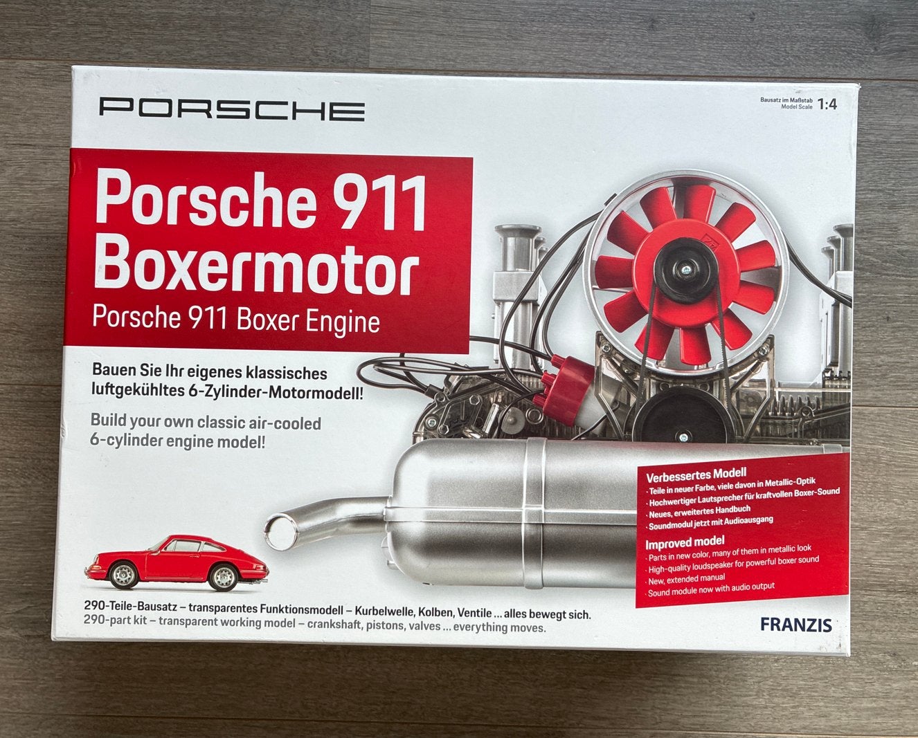 Porsche 911 Boxermotor Modelbouwkit - Franzis, Overige merken, Auto, 1:32 tot 1:50, Ophalen of Verzenden