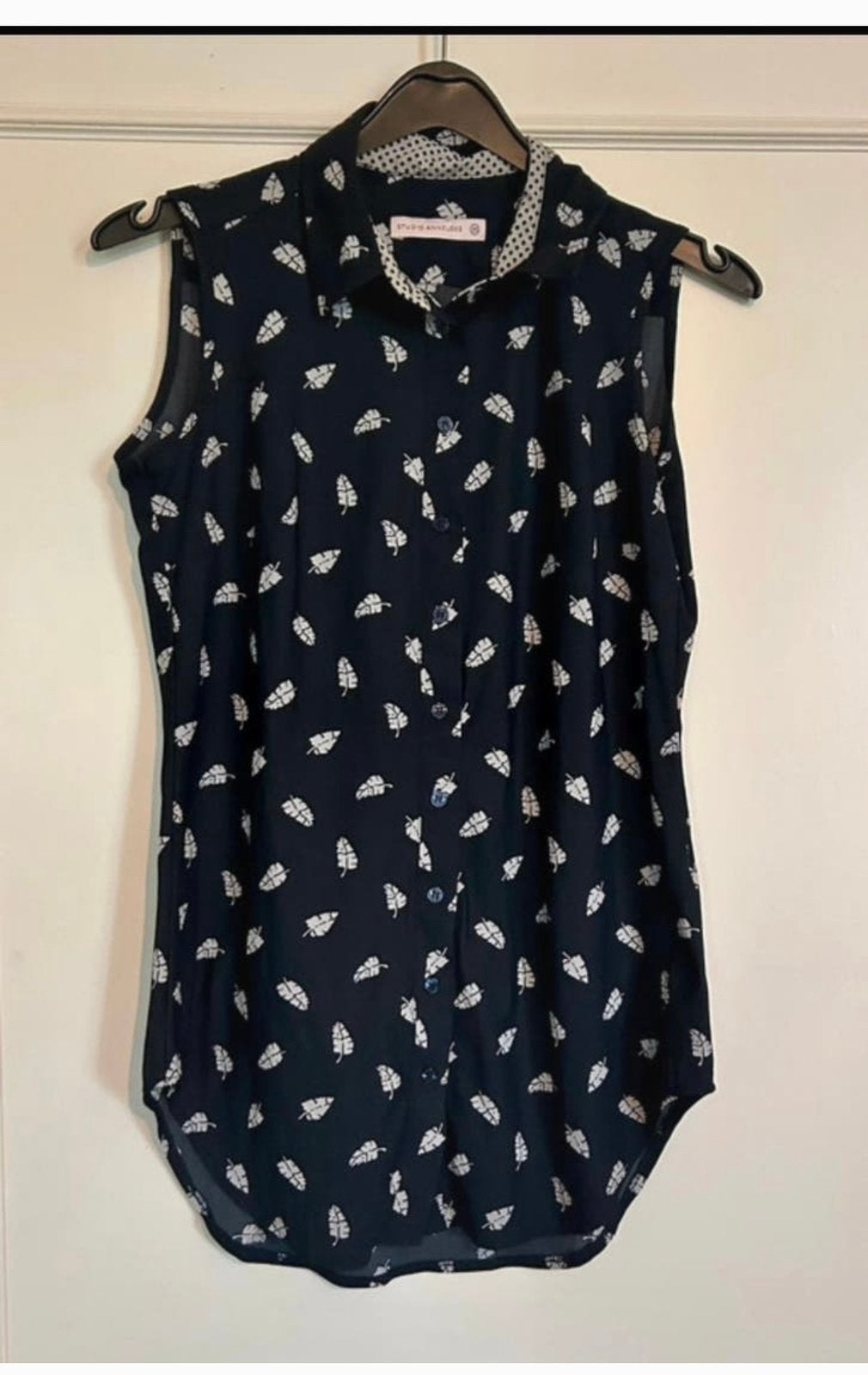 Zwart witte Studio Anneloes Sleeveless blouse, top in XS, Ophalen, Zwart, Zo goed als nieuw, Zonder mouw