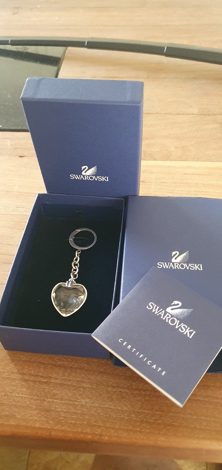 Swarovski Sleutelhanger Hart Kristal met Certificaat, Ophalen of Verzenden, Zo goed als nieuw, Merk