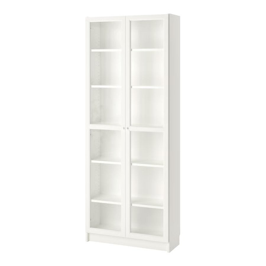 IKEA Billy Boekenkast met glazen deuren, wit, Ophalen, Gebruikt, 200 cm of meer, 50 tot 100 cm