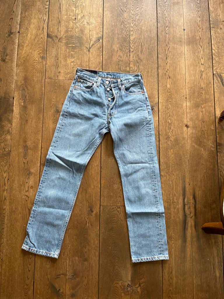 Vintage Levi's 501 Jeans - Maat W27 L28, Ophalen of Verzenden, Zo goed als nieuw, Blauw, W27 (confectie 34) of kleiner