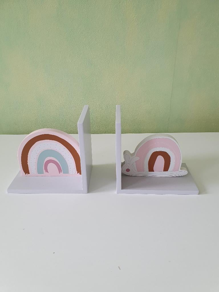 Boekensteunen hout kinderkamer / babykamer meisje, Kinderen en Baby's, Ophalen of Verzenden, Gebruikt, Overige typen