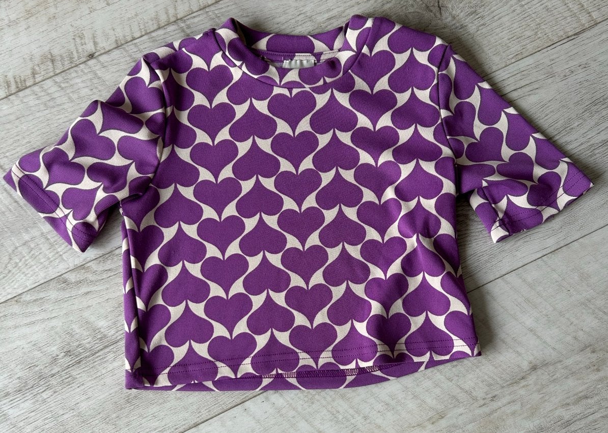 Shoeby paars shirt met hartjes maat 158/164, Ophalen, Zo goed als nieuw, Meisje, Shirt of Longsleeve