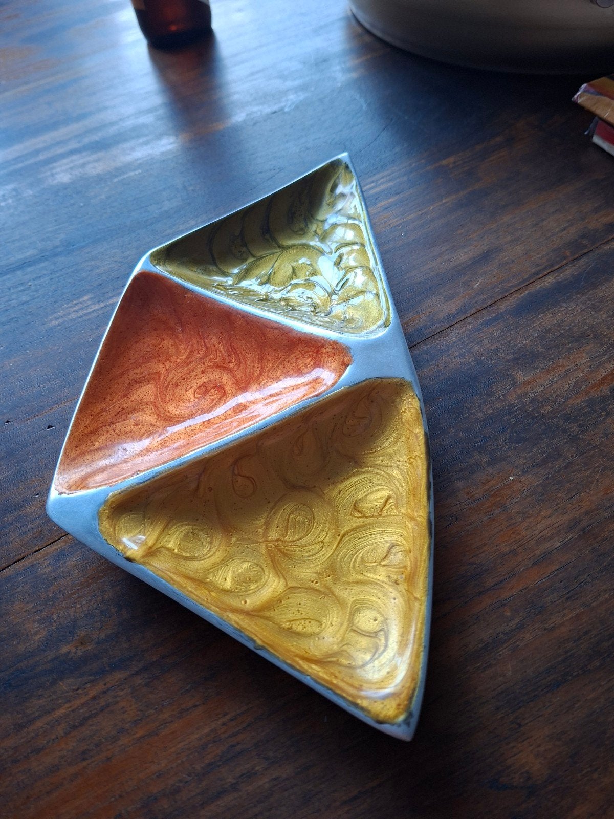 decoratieve 3 vaks schaal aluminium, Ophalen of Verzenden