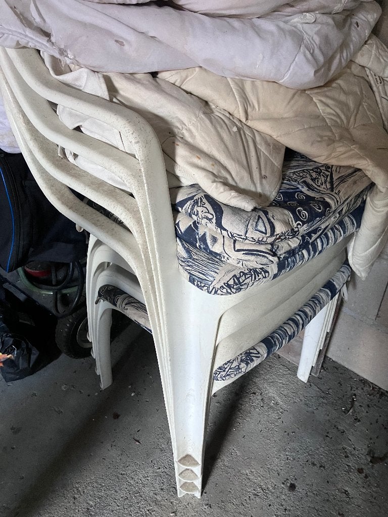 Tuinstoel stapelbaar, Ophalen, Gebruikt, Kunststof, Stapelbaar