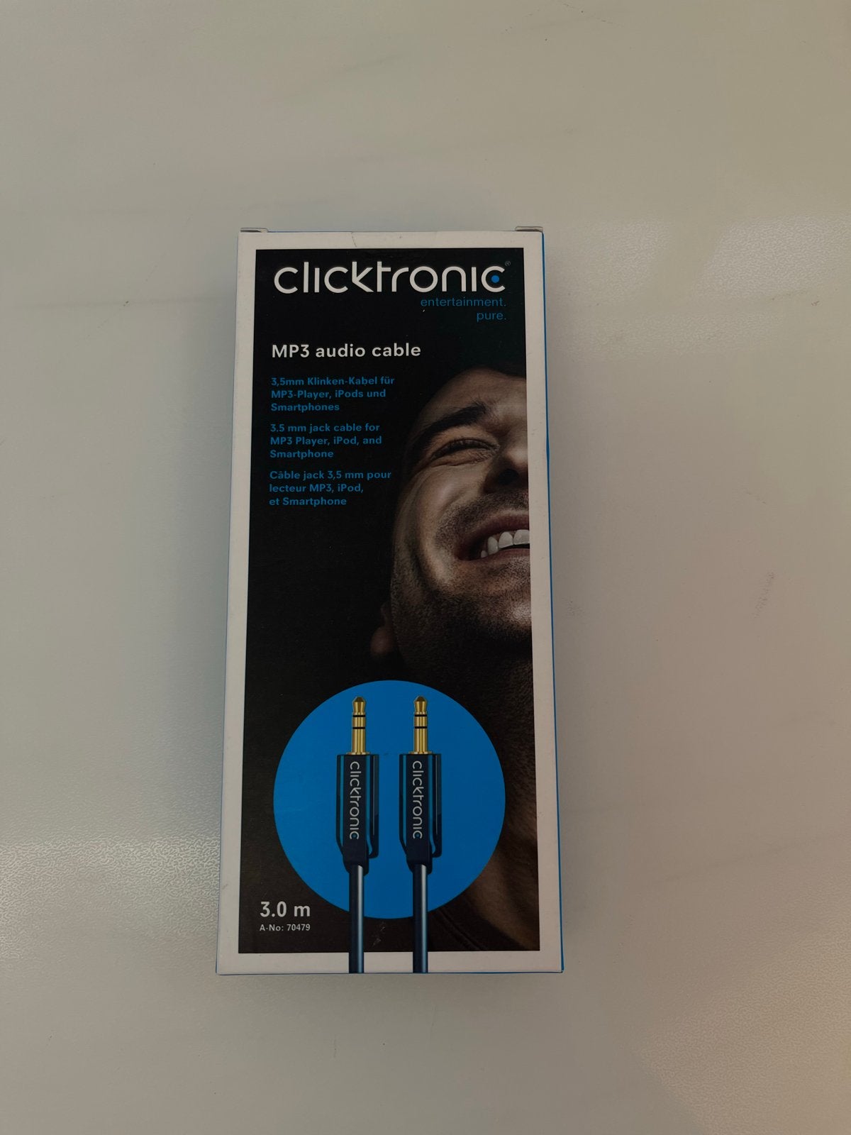 Clicktronic MP3 audiokabel 3.0m, Ophalen of Verzenden, Nieuw, 2 tot 5 meter, Overige kabels