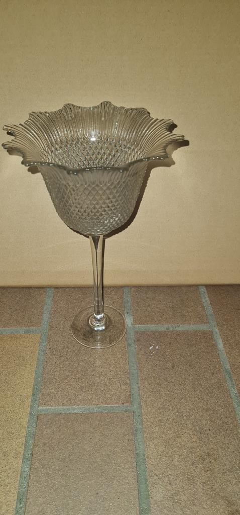 Kaars houder of vaas, Ophalen of Verzenden, Overige kleuren, Glas