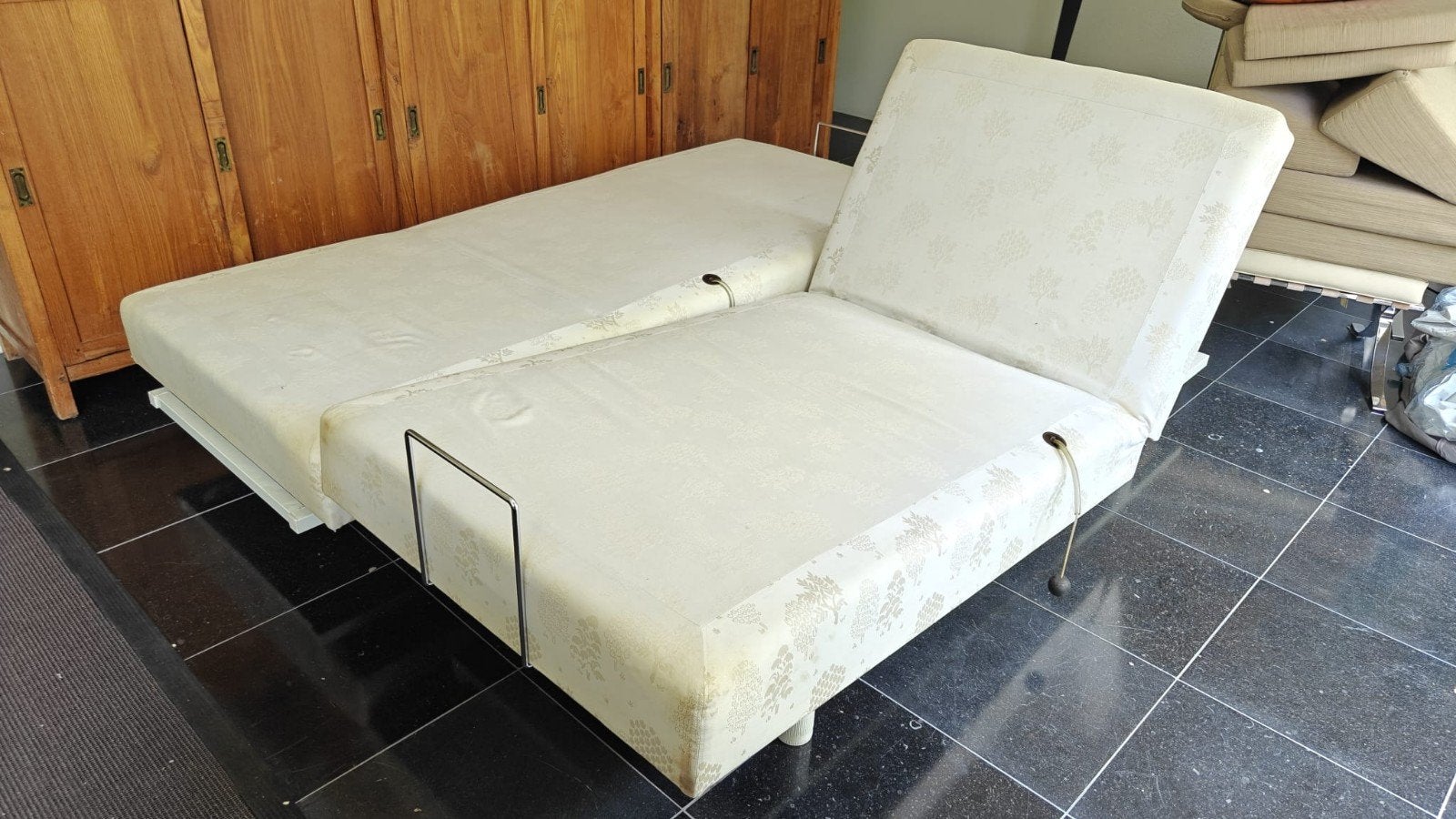 Boxspring 2x 90 x 200 cm, handmatig verstelbaar inclusief 2, Ophalen, Gebruikt, 90 cm, Tweepersoons