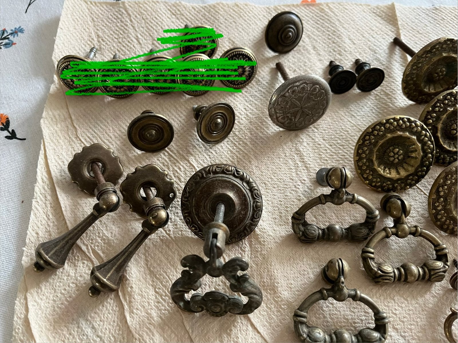 Diverse Messing Kastbeslag: Knoppen, Hengsels, Deurknoppen, Ophalen of Verzenden, Gebruikt, Koper of Messing, Klink of Kruk