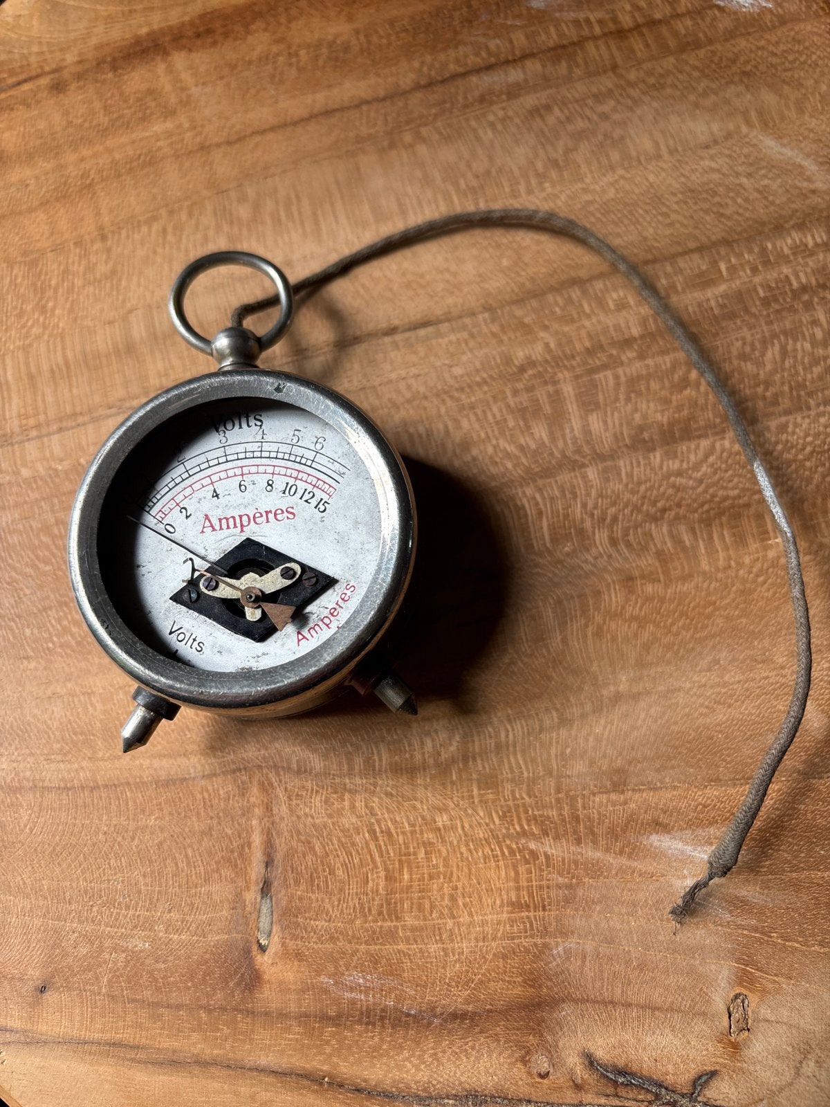 Antieke Voltmeter Amperemeter - Decoratief Meetinstrument, Ophalen of Verzenden