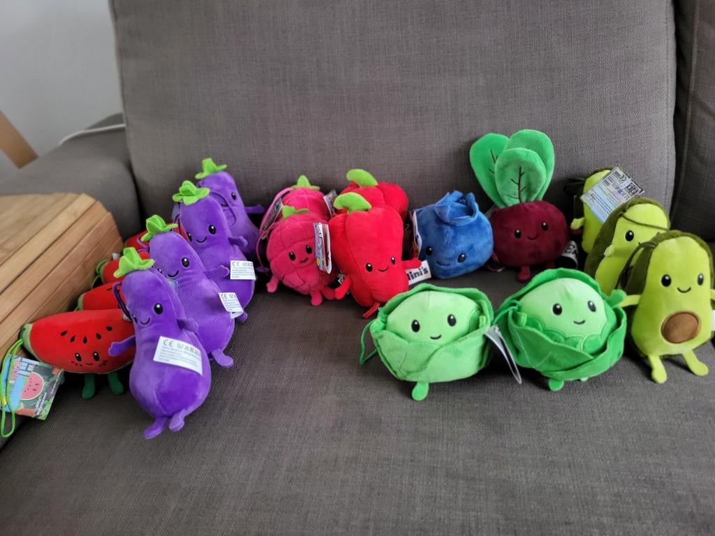 Nieuwe Mini's knuffels groenten en fruit lidl mini 💫, Lidl, Ophalen of Verzenden